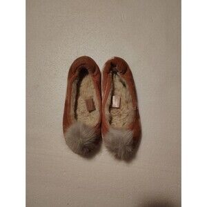 Boden pink pomp  slippers size uk 6
